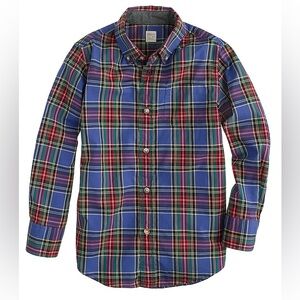 J Crew Boys' tartan shirt in Atlantic